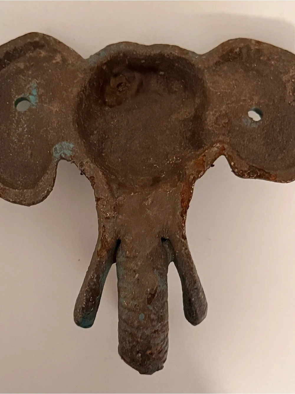 Turquoise Patina Elephant Cast Iron Wall Hook - Decorative Home Wall Decor